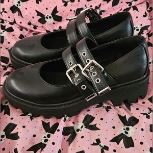 Lamoda - Double Strap Mary Jane Flats - Size 9